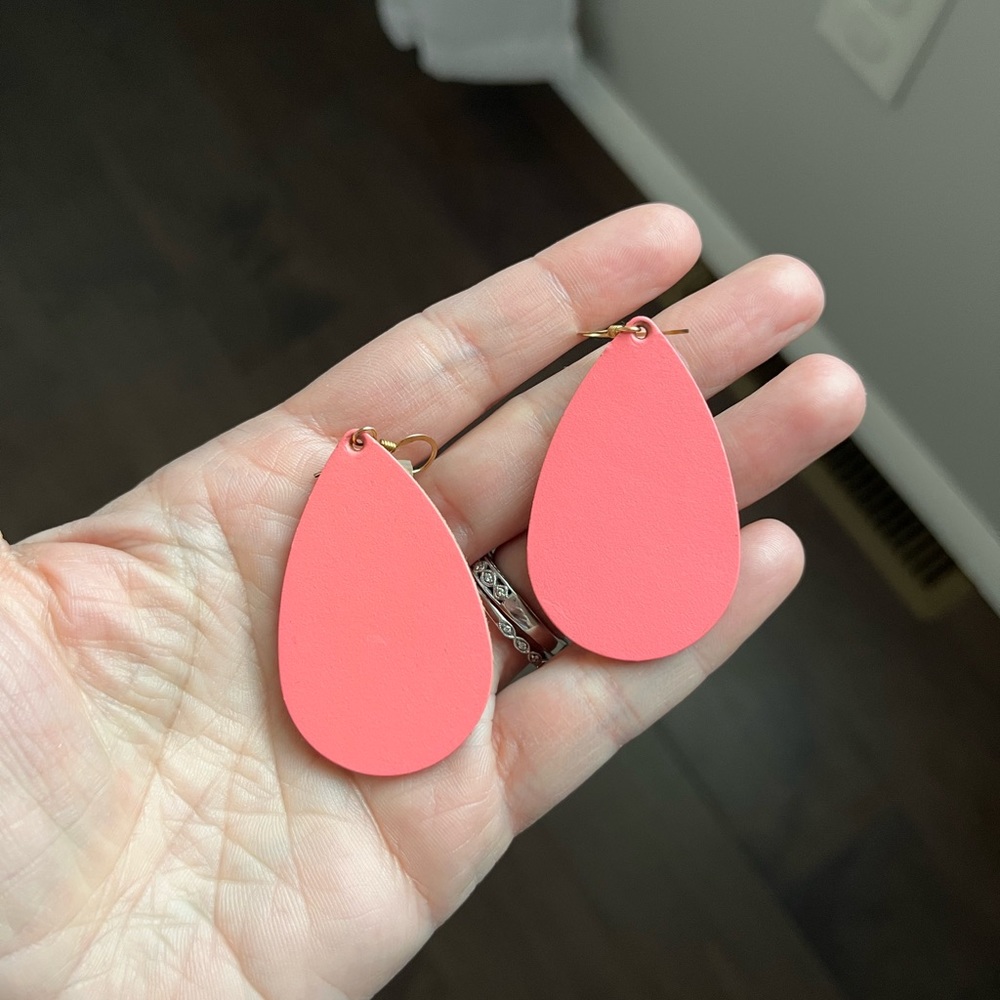 Nickel and Suede small teardrops